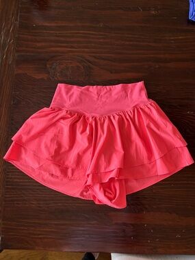 aerie Coral Pink Ruffled Athletic Shorts